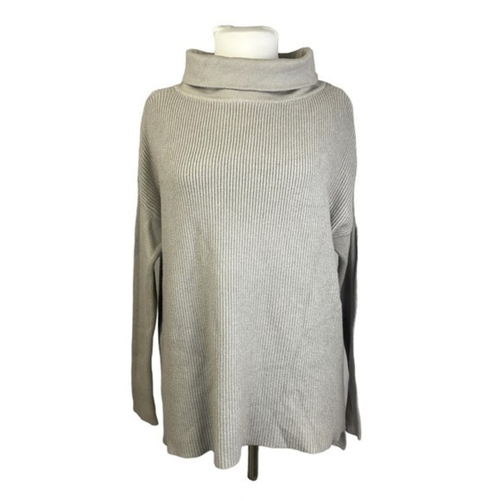 Devotion by Cyrus Light Gray Oversized Mock Neck Tunic Sweater S NWT ⭐️
